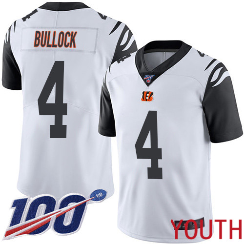 Cincinnati Bengals Limited White Youth Randy Bullock Jersey NFL Footballl 4 100th Season Rush Vapor Untouchable